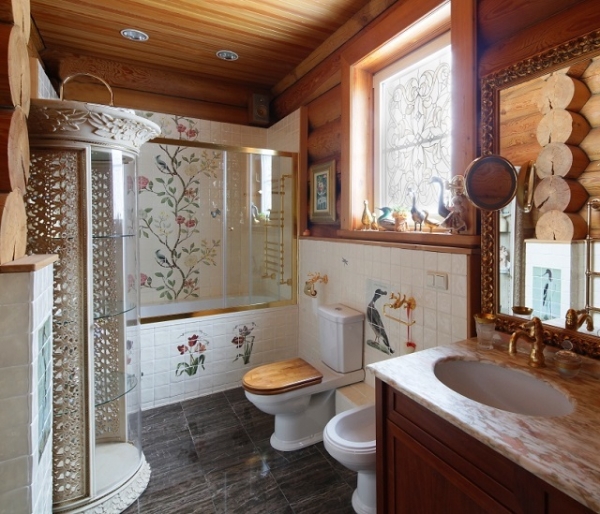 Ванная в деревянном доме
